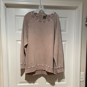 Mono B Ribbed Tan Long Sleeve Top